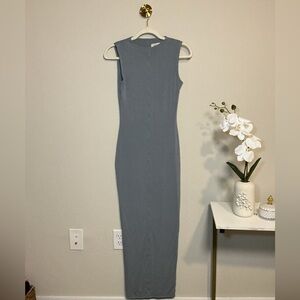 Oh Polly Gray/Blue Sleeveless Dress